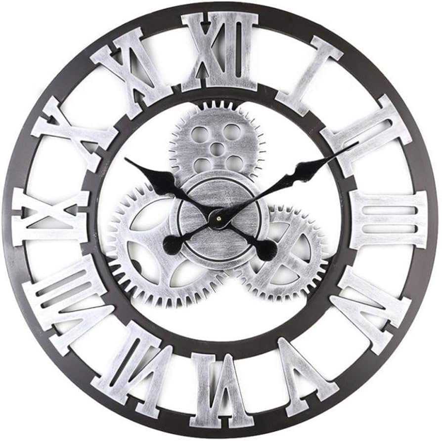 Roman Wall Clock – Silver Finish for Home & Gift