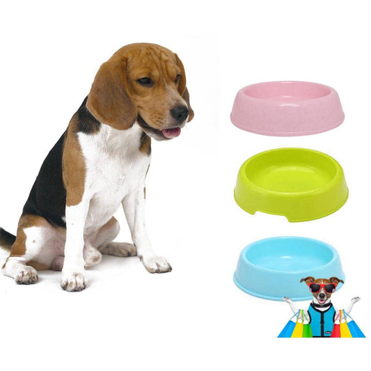 8" Plastic Dog & Cat Food Bowl – Durable, Non-Slip, Easy-Clean Travel Feeder