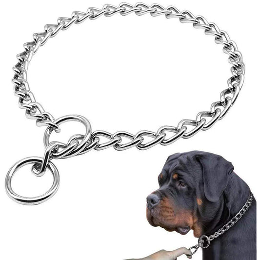 Heavy-Duty 30" Steel Dog Choke Chain Collar – Training & Control Chain