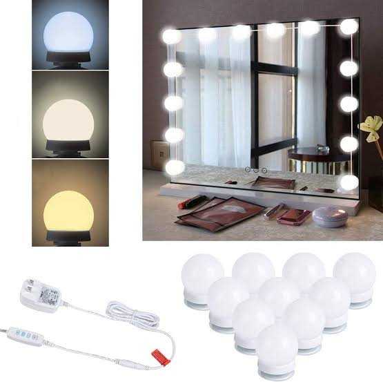 3-Color Mode Vanity Lights – 10 Bulbs