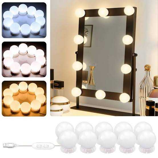 3-Color Mode Vanity Lights – 10 Bulbs