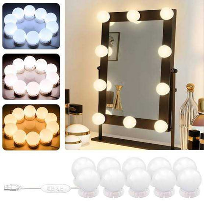 3-Color Mode Vanity Lights – 10 Bulbs