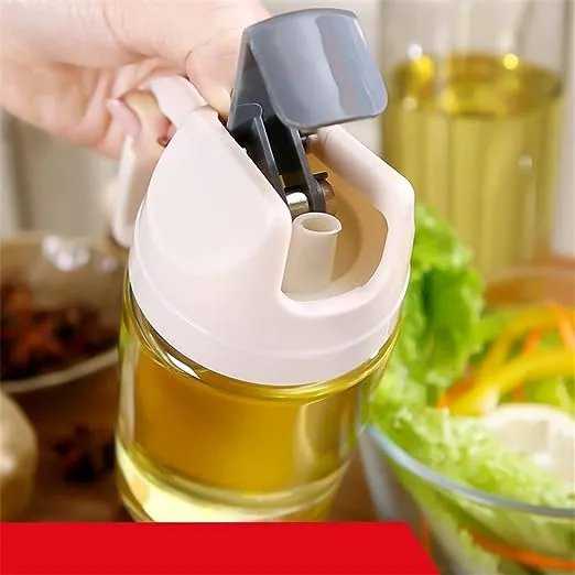 2-in-1 450ml Glass Oil Sprayer &amp; Dispenser – Anti-Drip Spray Bottle