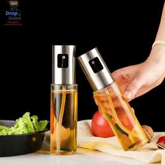 Olive Oil Sprayer Bottle – Reusable Glass &amp; Stainless Steel Oil Dispenser