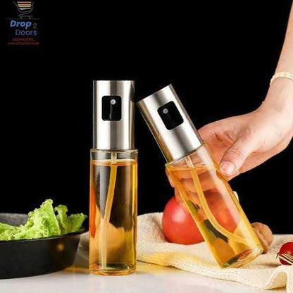 Olive Oil Sprayer Bottle – Reusable Glass &amp; Stainless Steel Oil Dispenser