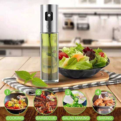 Olive Oil Sprayer Bottle – Reusable Glass &amp; Stainless Steel Oil Dispenser