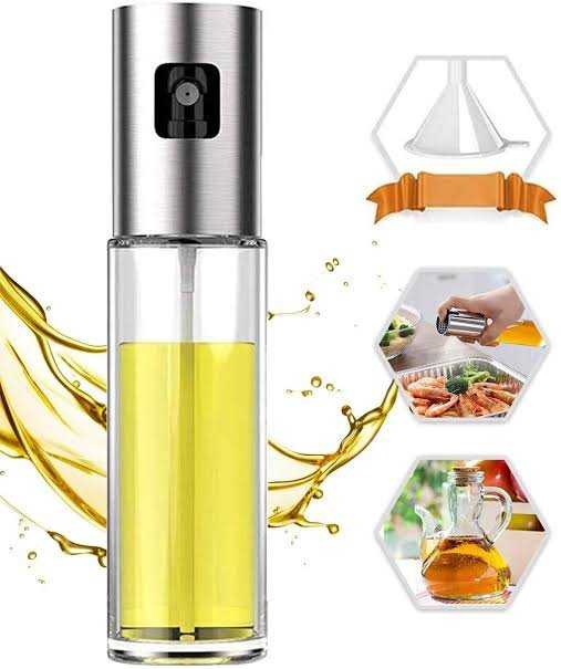 Olive Oil Sprayer Bottle – Reusable Glass &amp; Stainless Steel Oil Dispenser