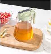Glass Honey & Syrup Dispenser – Stainless Steel Press, Leak-Proof & Non-Drip Bottle