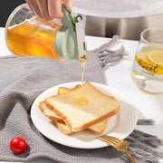 Glass Honey & Syrup Dispenser – Stainless Steel Press, Leak-Proof & Non-Drip Bottle